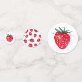 Foto confetti eerste verjaardag aardbei (Achterkanten)