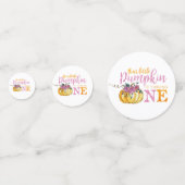 Foto confetti eerste verjaardag kleine pompoen (Achterkanten)