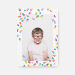 Foto Confetti Kids Birthday Party Invitation Kaart<br><div class="desc">Onze 'Confetti-uitnodiging' heeft een leuke en kleurrijke poka-stippen en foto's. Voeg je partijgegevens op de achterzijde toe. Als je andere overeenkomende objecten voor je verjaardagsfeestje wilt bekijken,  kun je het 'Confetti' bekijken.</div>