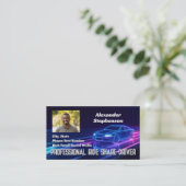 Foto Cool Car Driving Lyft Uber Driver Rideshare Visitekaartje (Staand voorkant)