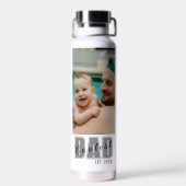 Foto Coolste Papa Opgericht Aangepast Jaar - Cadea Waterfles (Achterkant)