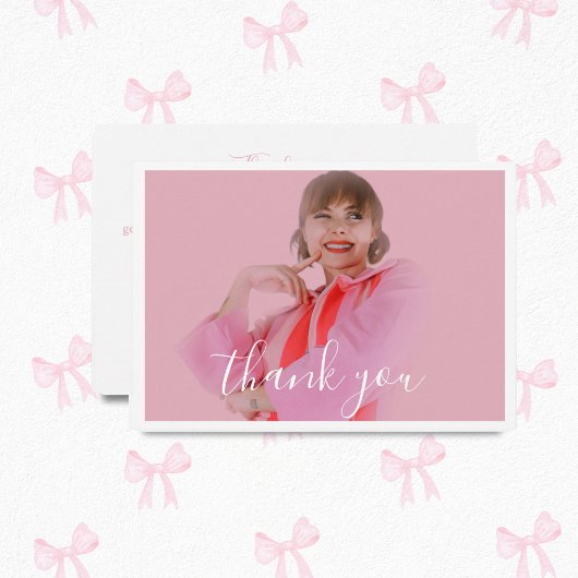 Foto Coquette Licht Boog Dank u kaart Notitiekaartje