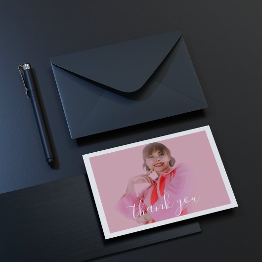 Foto Coquette lint boog dank u kaart Notitiekaartje