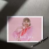 Foto Coquette lint boog dank u kaart Notitiekaartje