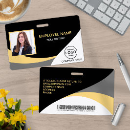 Foto Corporate Medewerker Barcode Zwart Geel Badge