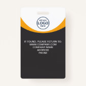 Foto Corporate Medewerker QR Code Grijs Geel Badge (Achterkant)