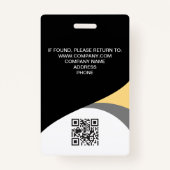 Foto Corporate Medewerker QR Code Zwart Geel Badge (Achterkant)