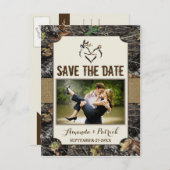 Foto Country Rustic Deer Camo Sla de datumkaarten  Aankondigingskaart (Voorkant / Achterkant)