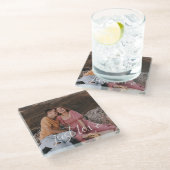 Foto Couple Just Love Script Glazen Onderzetter (Schuin)