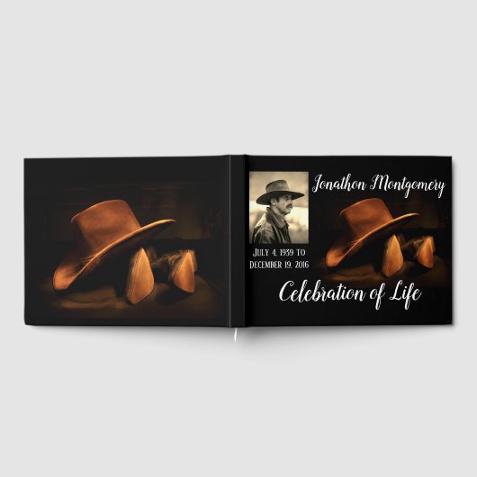 Foto, Cowboy Pet en Boots Celebration of Life Gastenboek (Volledig)