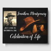 Foto, Cowboy Pet en Boots Celebration of Life Gastenboek (Voorkant)