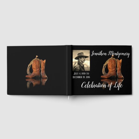 Foto, Cowboy Pet en Rope Celebration of Life Gastenboek (Volledig)