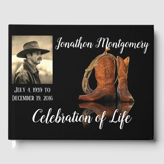 Foto, Cowboy Pet en Rope Celebration of Life Gastenboek (Voorkant)