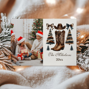 Foto Cowgirl Westerse Boog Kerstmis Feestdagenkaart