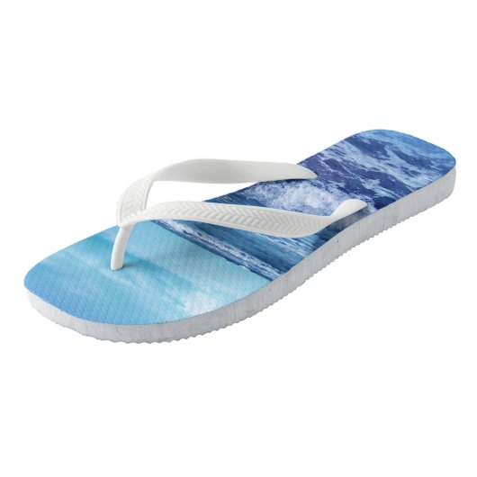 Foto Crashing Waves Blue Ocean Sky Teenslippers (Schuin)