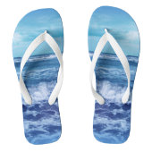 Foto Crashing Waves Blue Ocean Sky Teenslippers (Voetbed)