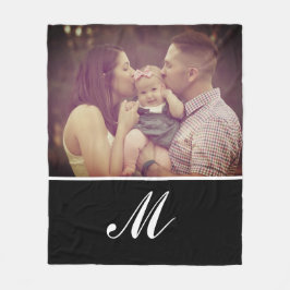 Foto Creëer Uw Eigen Monogram Initiaal Aangepast Fleece Deken