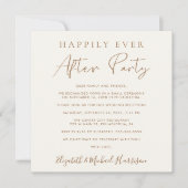 Foto Crème Bruiloftsreceptie 'Happily Ever After' Kaart (Voorkant)