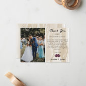 Foto & Crème Zijde & Hart bruiloft Dank u Notitiekaartje (Voorkant / Achterkant in situ)