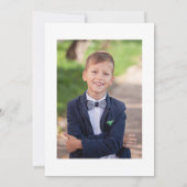 Foto Cross Blue Goud Bloemen Eerste Communie Kaart (Achterkant)