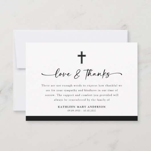 Foto Cross Liefde en Bedankt Script Begrafenis (Voorkant)