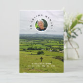 Foto Cross Shamrock Green Pastures begrafenisgebed Bedankkaart (Staand voorkant)