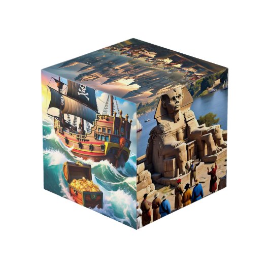 Foto Cube Gift Box Geschiedenis lay-outs Kubus (Achter hoekig)