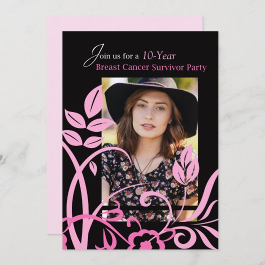 Foto Custimizable 10 Jaar Uitnodiging Borstkanker (Voorkant / Achterkant)