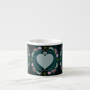 Foto: Custom Floral Heart Wedding Jubileum Espresso Kop