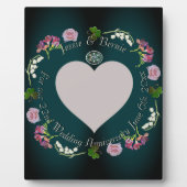 Foto: Custom Floral Heart Wedding Jubileum Fotoplaat (Voorkant)
