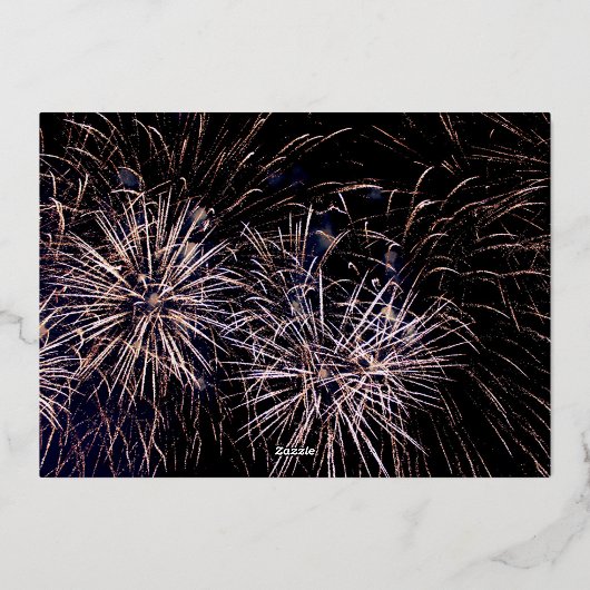 Foto Custom GOLD HAPPY NIEUWJAAR 2026 Folie Feestdagenkaart (Achterkant)