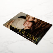 Foto Custom GOLD HAPPY NIEUWJAAR 2026 Folie Feestdagenkaart (Gedraaid)