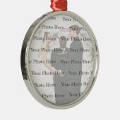 Foto Custom Round Silver Wedding Ornament (Rechts)