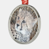 Foto Cute Cheetah Cub Metalen Ornament (Links)