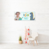 Foto Cute Dinosaurs Stomp Chomp Roar Boy Birthday Spandoek (Insitu)