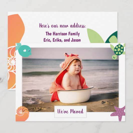 Foto Cute Fish We zijn naar het Beach New Home ver Aankondiging (Voorkant / Achterkant)