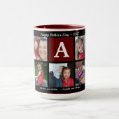 Foto DAD Collage Coffee Vaderdag Black Maroon Mok (Midden)