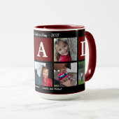 Foto DAD Collage Coffee Vaderdag Black Maroon Mok (Voorkant rechts)