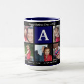 Foto DAD Collage Coffee Vaderdag Black Navy Mok (Midden)