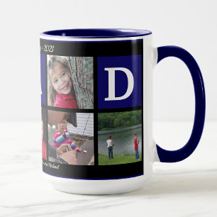 Foto DAD Collage Coffee Vaderdag Black Navy Mok