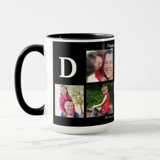 Foto DAD Collage Coffee Vaderdag Black White Mok (Links)