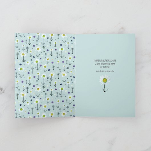 Foto| Daisy Pattern| Moederdagkaart Kaart (Binnen)