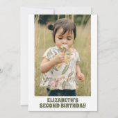 Foto Daisy Two Wild 2ND Birthday Meisje Kaart (Achterkant)