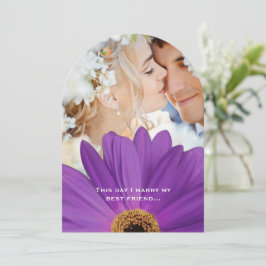 Foto  Damask Lavender Gerber Daisy Wedding Kaart