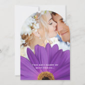 Foto  Damask Lavender Gerber Daisy Wedding Kaart (Voorkant)