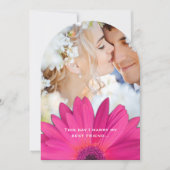 Foto Damask Pink Gerber Daisy Wedding Kaart (Voorkant)