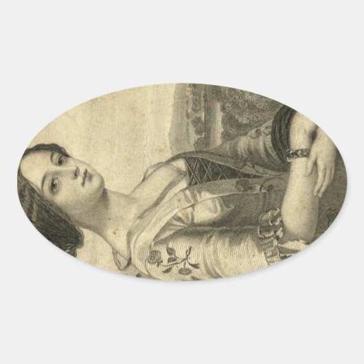  foto Dames Ovale Sticker (Voorkant)