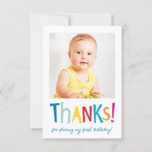 FOTO DANK JE DE moderne leuke kleurrijke typografi Bedankkaart