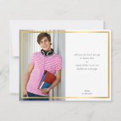 FOTO DANK JE modern marinegoud schrift Bedankkaart (Achterkant)