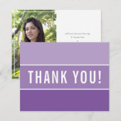 FOTO DANK JE modern ombre paars violet Bedankkaart (Voorkant / Achterkant)